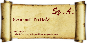 Szuromi Anikó névjegykártya